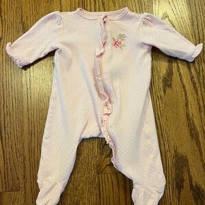 Little Me Pink Polka Dot Footie